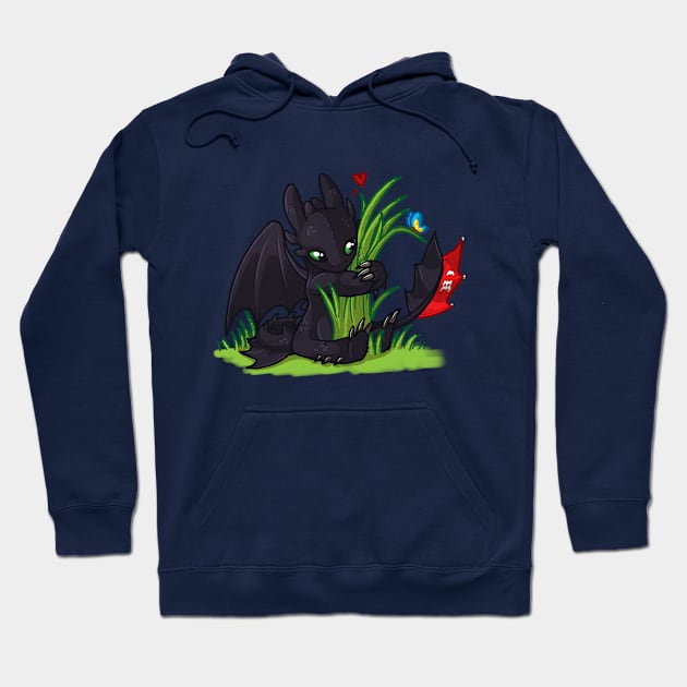 Dragons Love Grass Hoodie by sugarpoultry